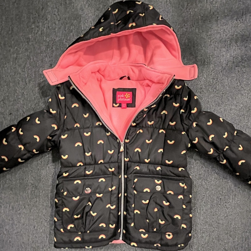 Pink platinum fleece lined winter coat size 10/12 never worn